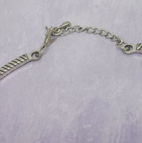 Mother of Pearl Dragonfly Large Statment Necklace Silver Tone - Picture 6 of 8